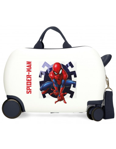 MALETA INF.ABS 4R.(2 MULTI.) 45CM. SPIDERMAN ATTACK BLANCO